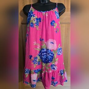 Abercrombie & Fitch Vibrant Floral Long A-Line Tank Summer Spring Size L Beach